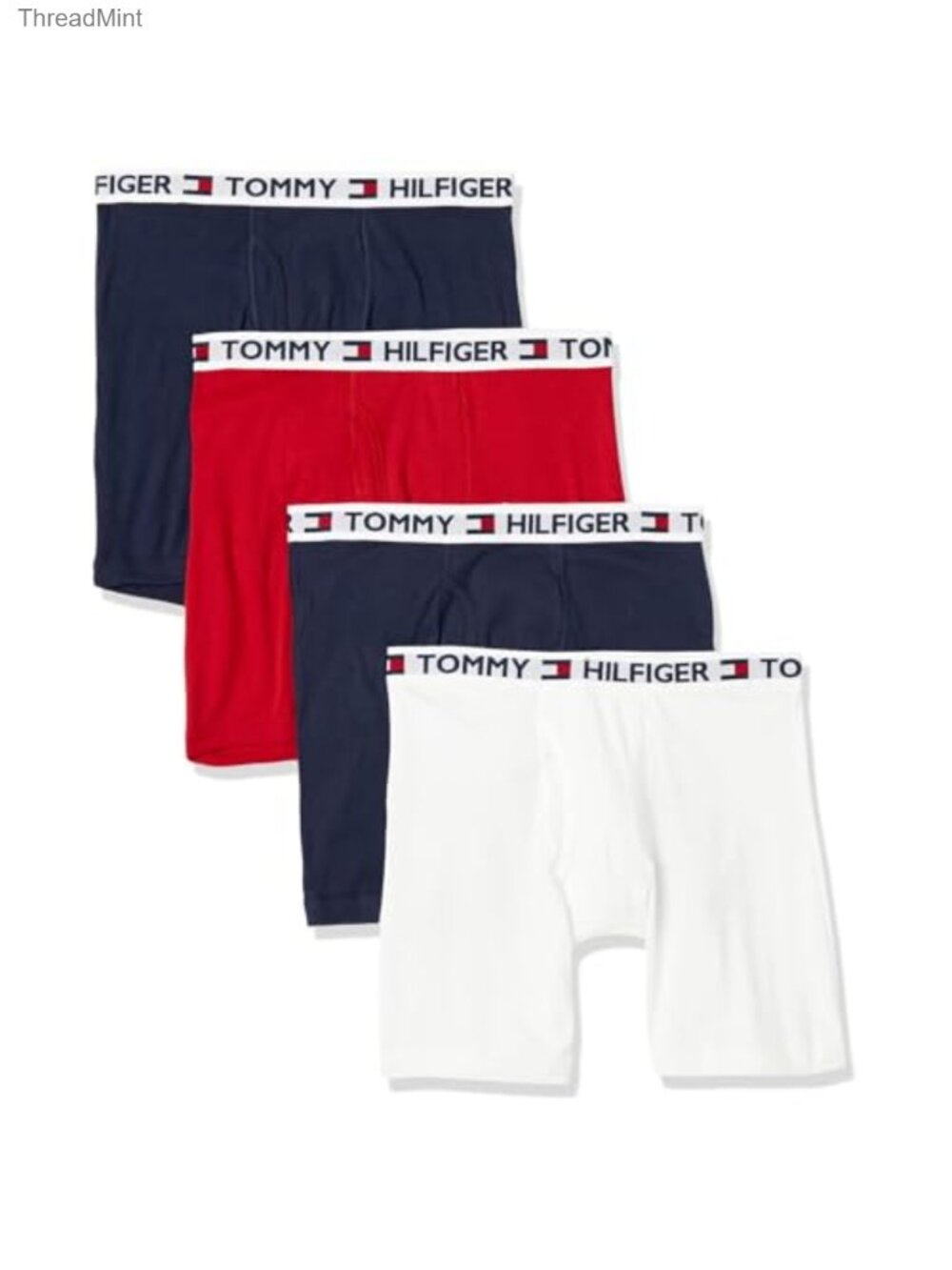 Men's Cotton Boxer Briefs 4-Pack Functional Fly Mid Rise Combed Cotton